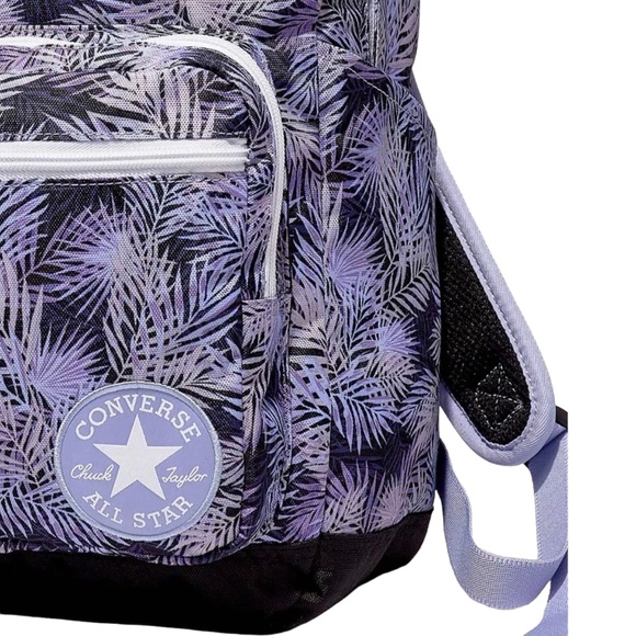 Converse Unisex Go 2 Backpack Palm Purpure Laptop Pockets Zip 10019901-A15 - Picture 4 of 5